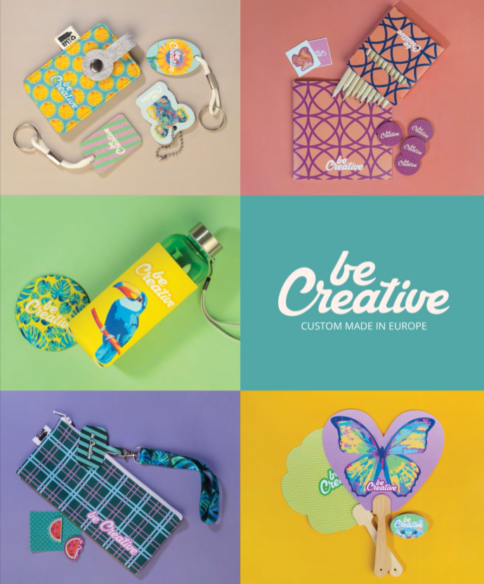 Katalog BeCreative 2026 – reklamní předměty s plnobarevným potiskem, výroba v Evropě
