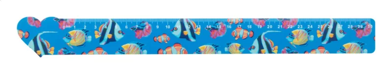 30 cm pravítko, srdce bílá s potiskem loga