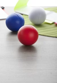 antistresový míček červená s potiskem loga - foto 4