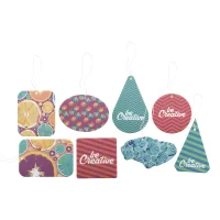 aromatická visačka na zakázku bílá s potiskem loga - foto 2