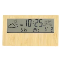 bambusová meteorologická stanice přírodní s potiskem loga - foto 2