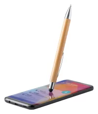 bambusové dotykové a kuličkové pero přírodní s potiskem loga - foto 2