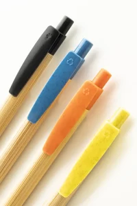 bambusové kuličkové pero oranžová s potiskem loga - foto 2