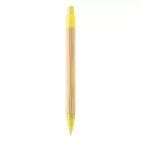 bambusové kuličkové pero žlutá s potiskem loga - foto 2