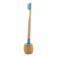 bambusový stojánek na kartáčky na zuby přírodní s potiskem loga - foto 2