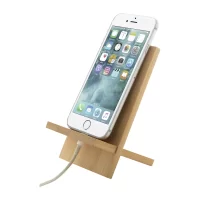 bambusový stojánek na mobil přírodní s potiskem loga - foto 5