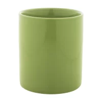 barevný keramický hrnek limetková zelená s potiskem loga - foto 3