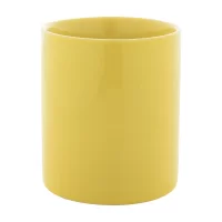 barevný keramický hrnek žlutá s potiskem loga - foto 2