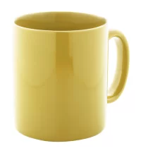 barevný keramický hrnek žlutá s potiskem loga - foto 4