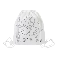 Barevný sáček na šňůrky RPET, moře bílá s potiskem loga - foto 2