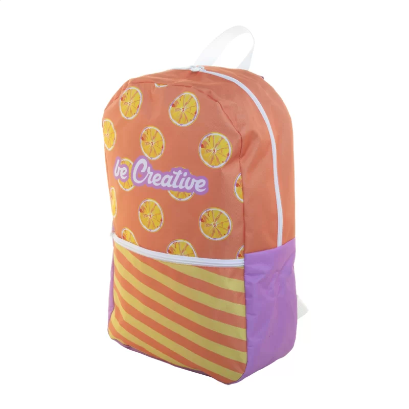 batoh RPET na zakázku bílá s potiskem loga