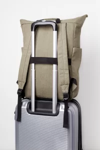 batoh z recyklované plátno béžová s potiskem loga - foto 5