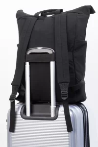 batoh z recyklované plátno černá s potiskem loga - foto 4