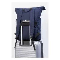 batoh z recyklované plátno tmavě modrá s potiskem loga - foto 4