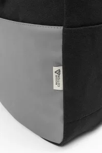 batoh z recyklovaného plátna šedá s potiskem loga - foto 4