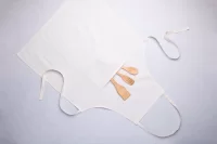 bavlněná kuchařská zástěra béžová s potiskem loga - foto 2