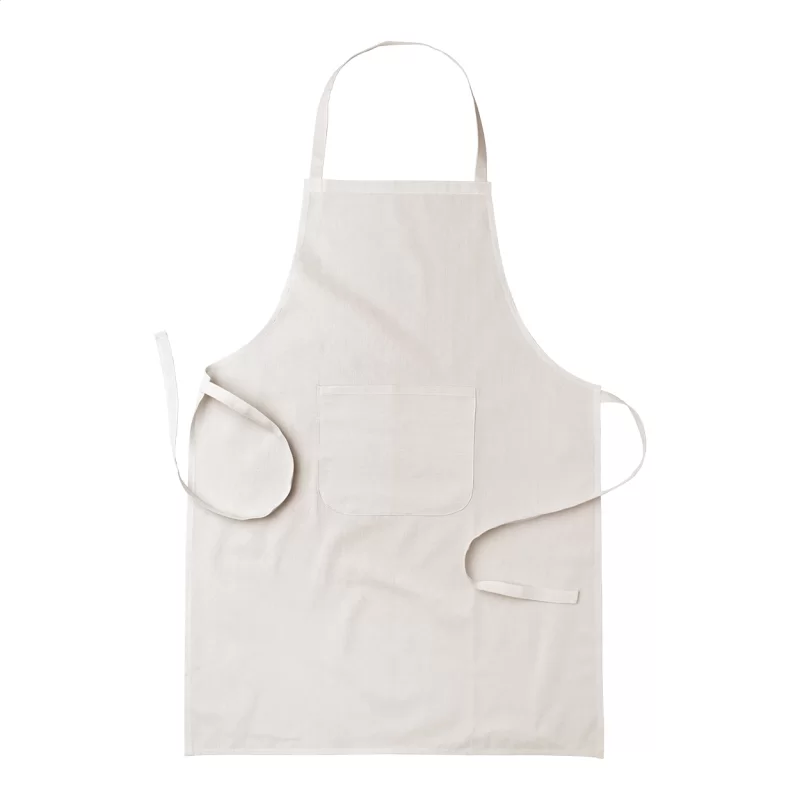 bavlněná kuchařská zástěra béžová — reklamní předmět s vlastním potiskem bavlněná kuchařská zástěra béžová s potiskem loga