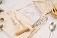 bavlněná zástěra přírodní s potiskem loga - foto 5