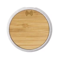 bezdrátová nabíječka béžová s potiskem loga - foto 2