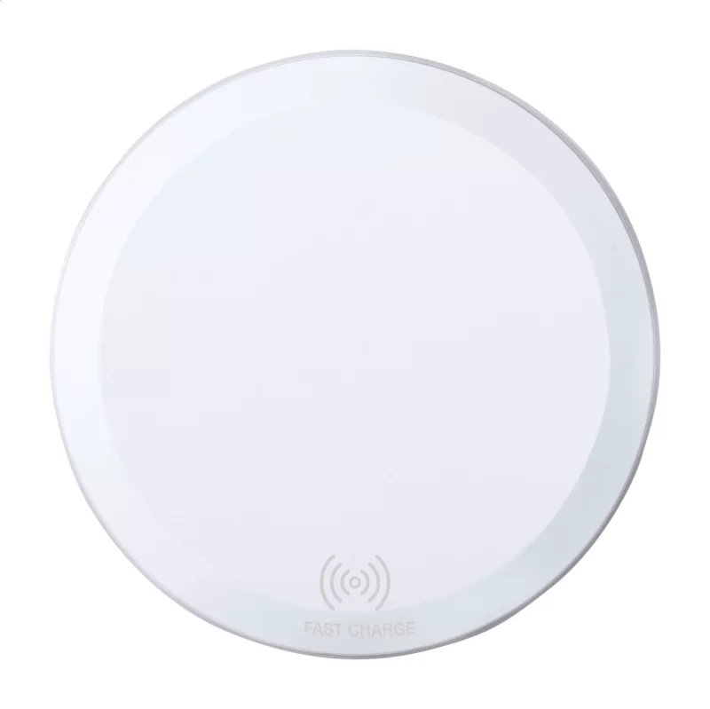 bezdrátová nabíječka bílá s potiskem loga