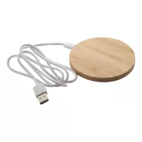 bezdrátová nabíječka přírodní s potiskem loga - foto 2