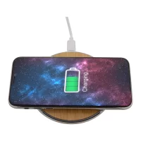 bezdrátová nabíječka přírodní s potiskem loga - foto 2