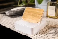 bezdrátová nabíječka s reproduktorem RABS bílá s potiskem loga - foto 6