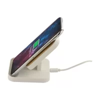 bezdrátová nabíječka se stojánkem na mobil bílá s potiskem loga - foto 11