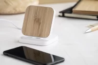 bezdrátová nabíječka se stojánkem na mobil bílá s potiskem loga - foto 7