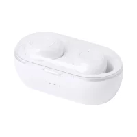 bezdrátová sluchátka bílá s potiskem loga - foto 5