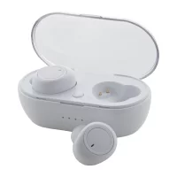 bezdrátová sluchátka bílá s potiskem loga - foto 6