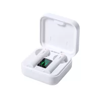 bezdrátová sluchátka bílá s potiskem loga - foto 2