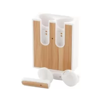 bezdrátová sluchátka bílá s potiskem loga - foto 13