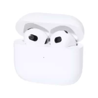 bezdrátová sluchátka bílá s potiskem loga