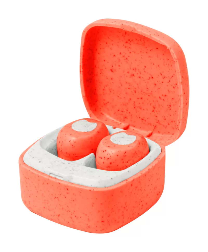 bezdrátová sluchátka červená — reklamní předmět s vlastním potiskem bezdrátová sluchátka červená s potiskem loga