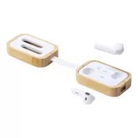 bezdrátová sluchátka přírodní s potiskem loga - foto 3