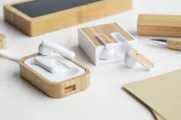 bezdrátová sluchátka přírodní s potiskem loga - foto 7