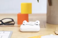 bezdrátová sluchátka RABS bílá s potiskem loga - foto 7