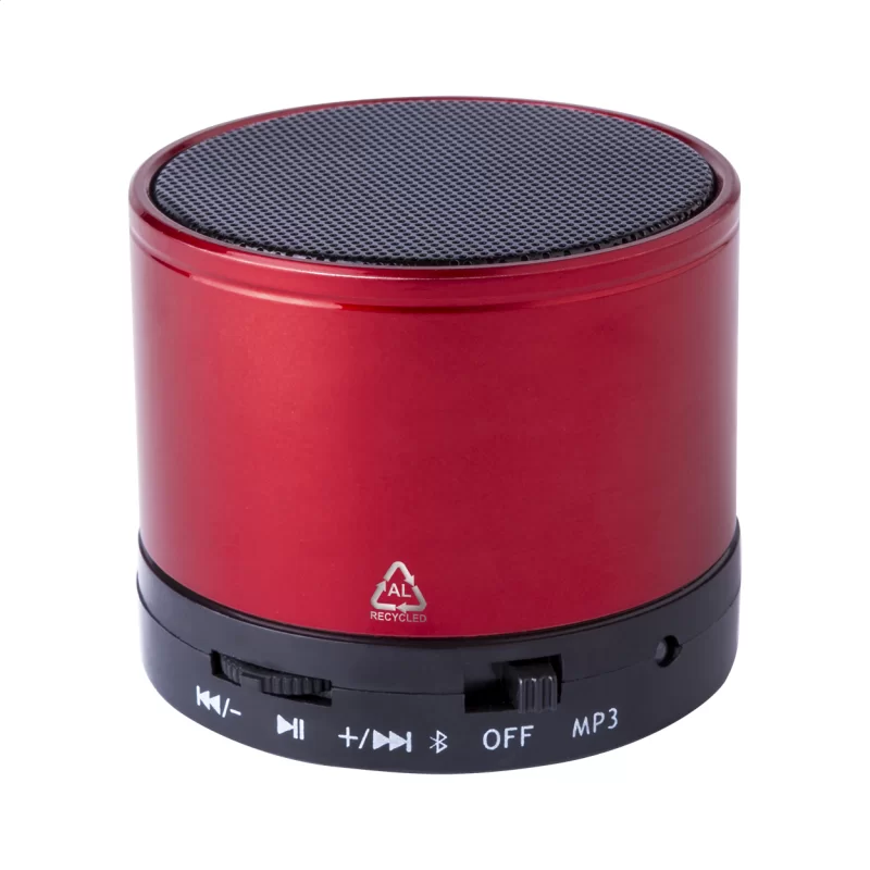 bezdrátový reproduktor červená — reklamní předmět s vlastním potiskem bezdrátový reproduktor červená s potiskem loga