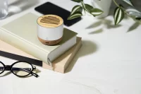 bezdrátový reproduktor stříbrná s potiskem loga - foto 5