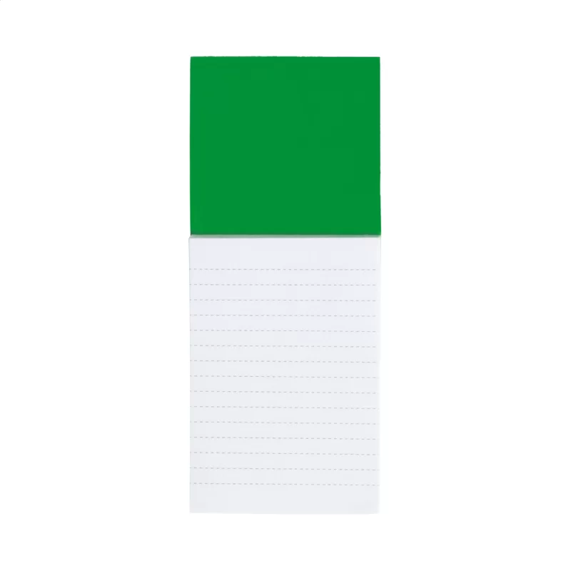 blok s magnetkou zelená s potiskem loga