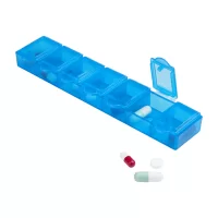 box na pilulky modrá s potiskem loga - foto 2