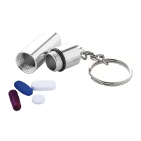 box na pilulky s přívěškem na klíče stříbrná s potiskem loga - foto 2