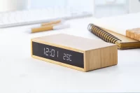 budík s bezdrátovou nabíječkou přírodní s potiskem loga - foto 3