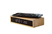 budík s bezdrátovou nabíječkou přírodní s potiskem loga - foto 4
