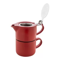 čajová souprava červená s potiskem loga - foto 2