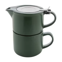 čajová souprava zelená s potiskem loga