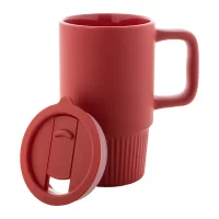 cestovní hrnek červená s potiskem loga - foto 2