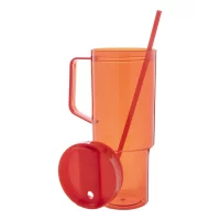 cestovní hrnek červená s potiskem loga - foto 2