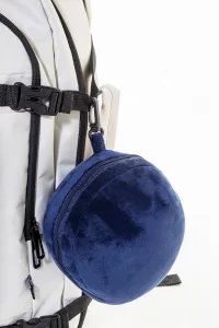 cestovní polštář z RPET tmavě modrá s potiskem loga - foto 5